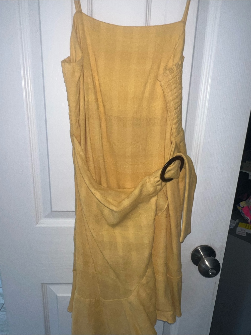 American Eagle Outfitters Golden Yellow Maxi Dress with Belt